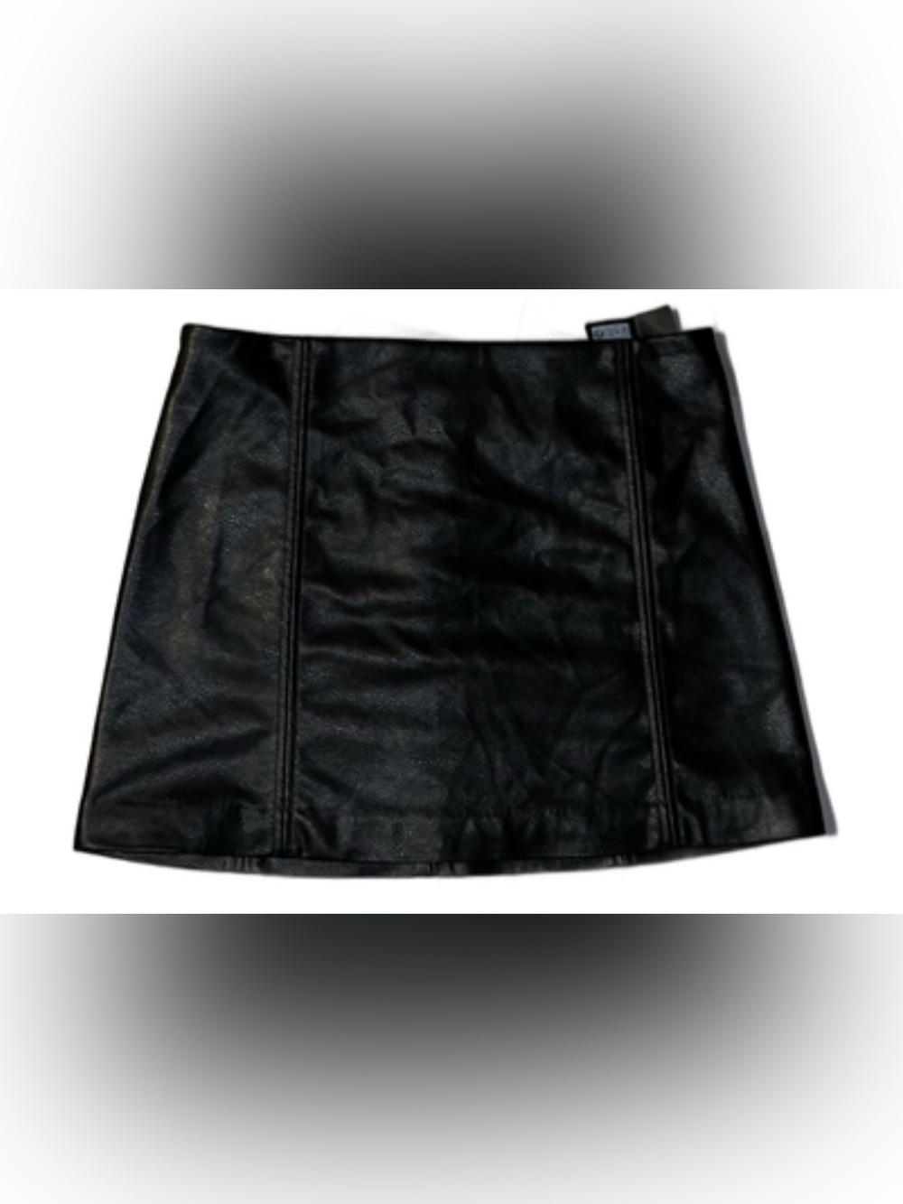 H&M Black Faux Leather Mini Skirt